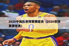 2026中国队世预赛赛程表（2026世预赛赛程表）